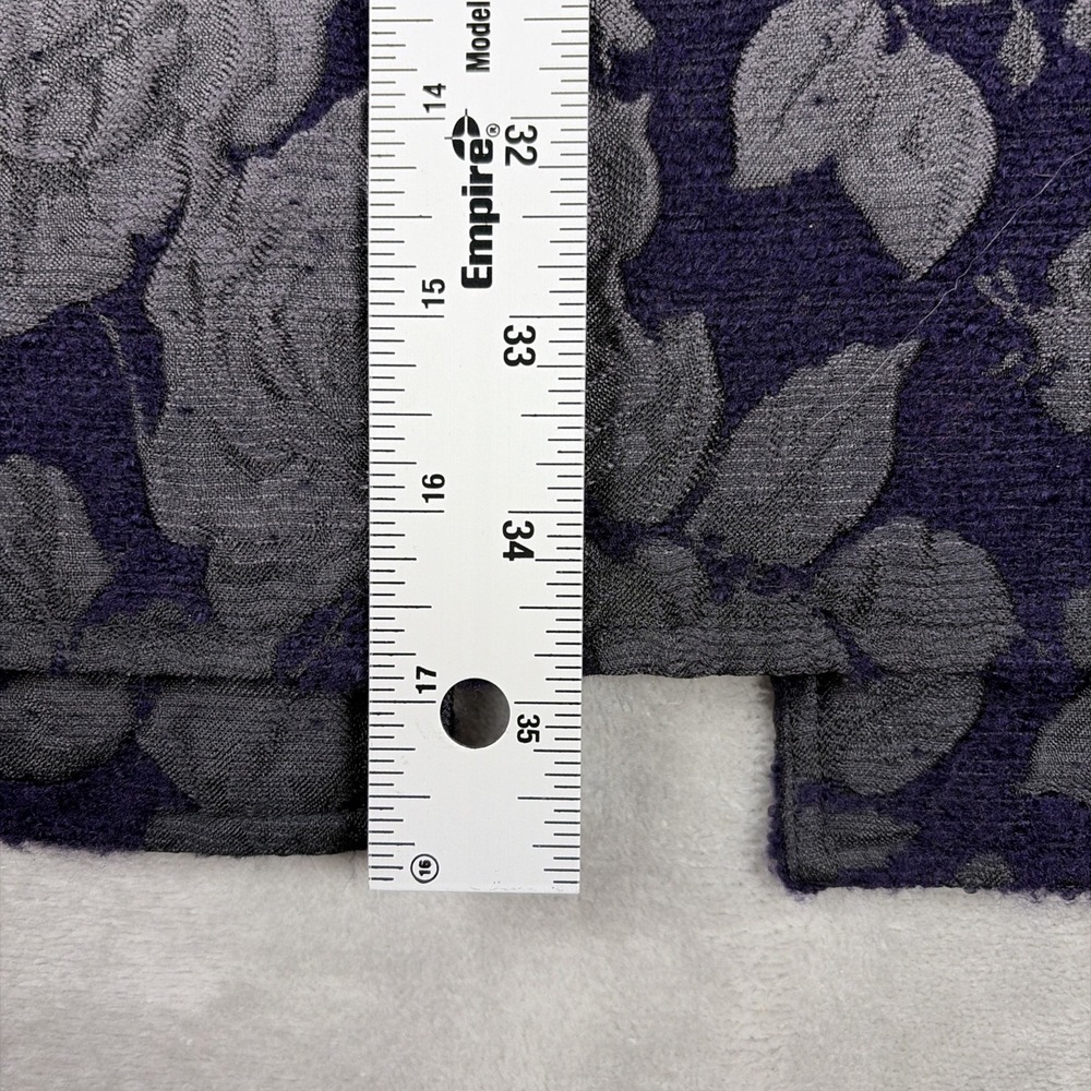 Laura Ashley Floral Jacquard Coat Womens Size M Purple Grey Rose Tapestry Jacket - Picture 12 of 12